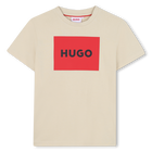 Short-sleeved cotton T-shirt, STONE, hi-res