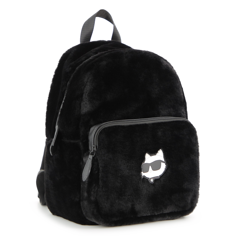 Small backpack made of fluffy fleece KARL LAGERFELD KIDS 
                        GIRL