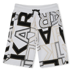 Printed cotton Bermuda shorts KARL LAGERFELD KIDS 
                    BOY