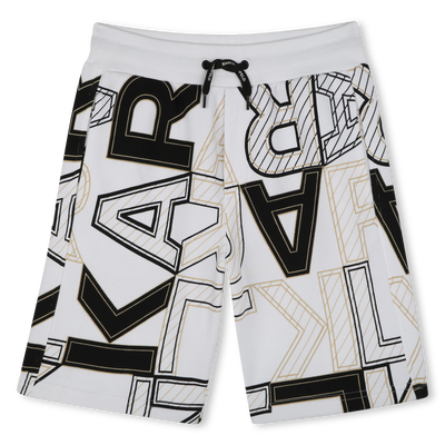 Printed cotton Bermuda shorts KARL LAGERFELD KIDS BOY