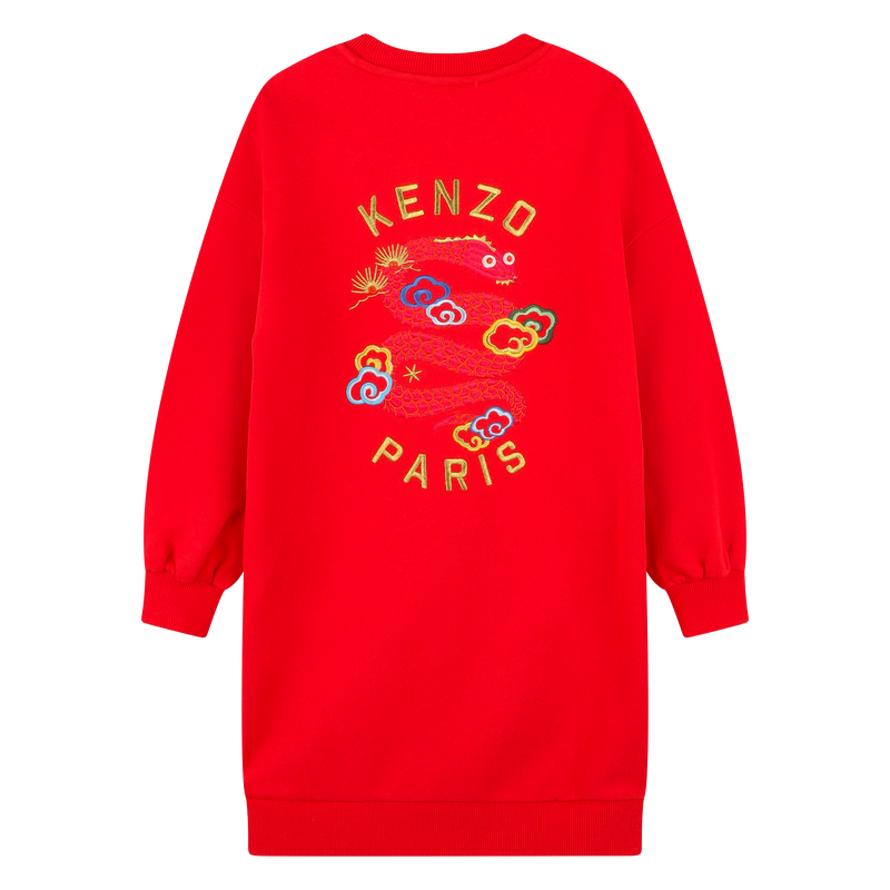 Straight-cut embroidered dress KENZO KIDS 
                        GIRL
