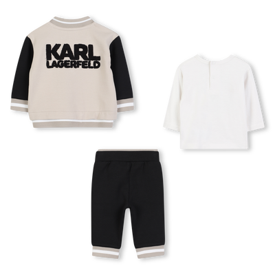 Cardigan and pants set in double jersey KARL LAGERFELD KIDS BOY