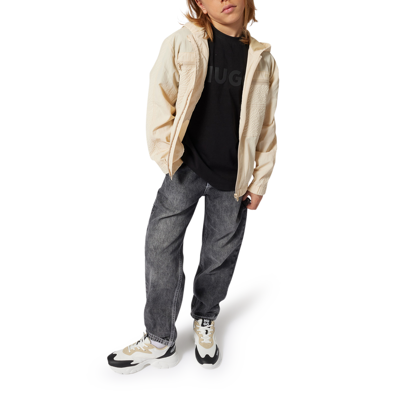 Bi-material lace-up trainers HUGO 
                        BOY