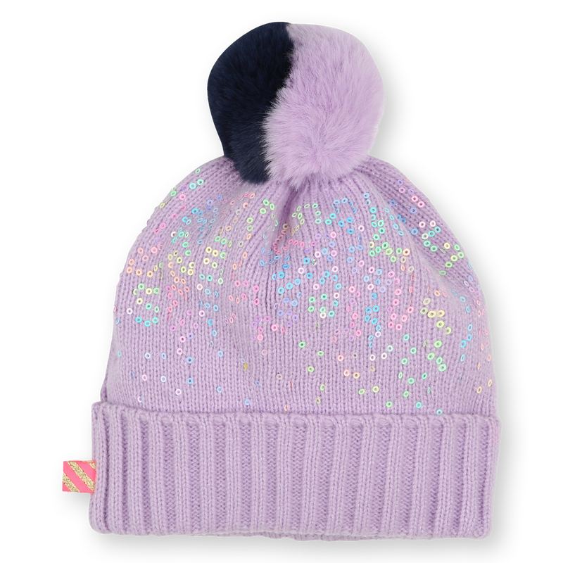 Pompom hat with sequins BILLIEBLUSH 
                        GIRL