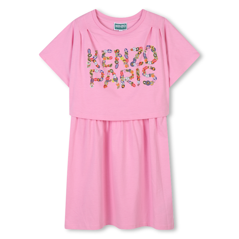 2-in-1 Logo print dress KENZO KIDS 
                        GIRL