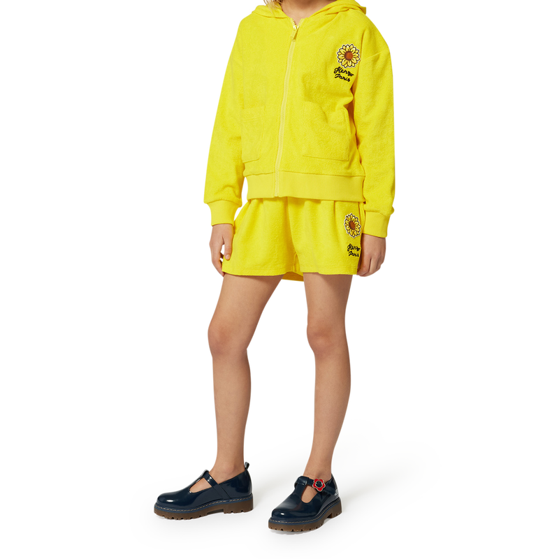 Terry-towelling zip-up jumper KENZO KIDS 
                        GIRL