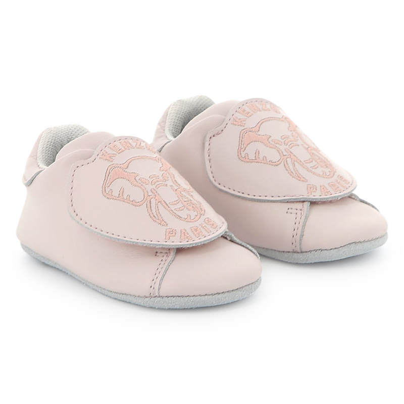 Leather hook-and-loop slippers KENZO KIDS 
                        UNISEX