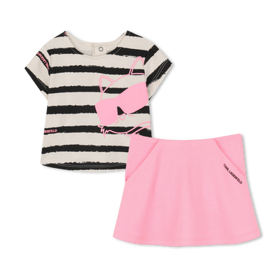 T-SHIRT AND SKIRT SET KARL LAGERFELD KIDS GIRL