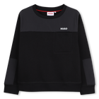 Round neck sweatshirt, BLACK, hi-res