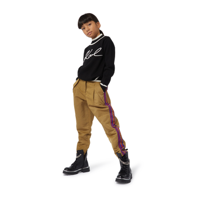 Trousers with striped trim KARL LAGERFELD KIDS GIRL