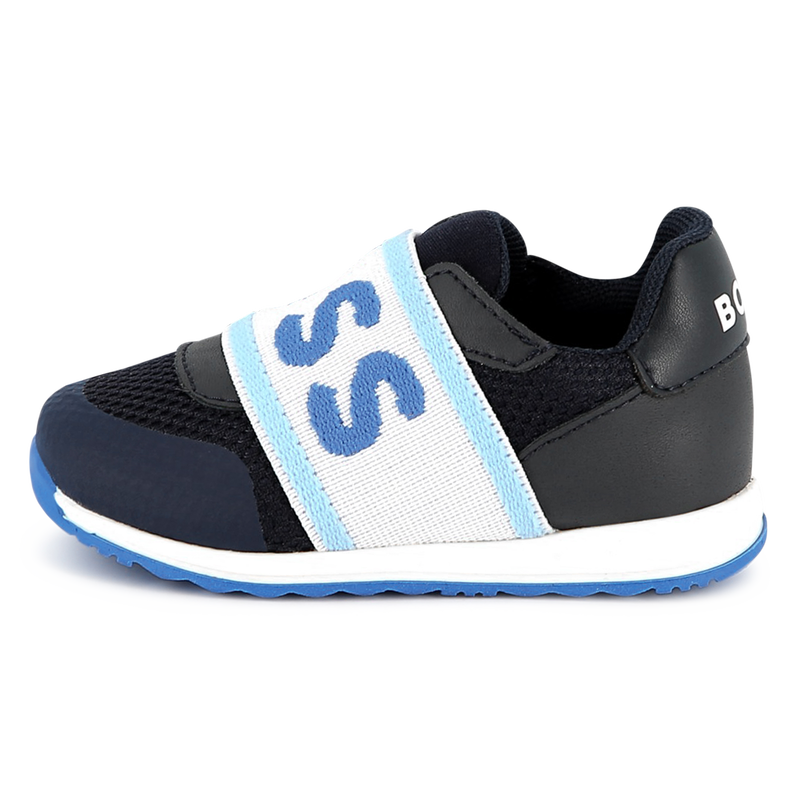 Leather and mesh trainers BOSS 
                        BOY