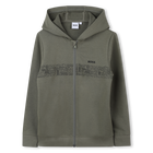 Hooded cardigan, GREEN, hi-res