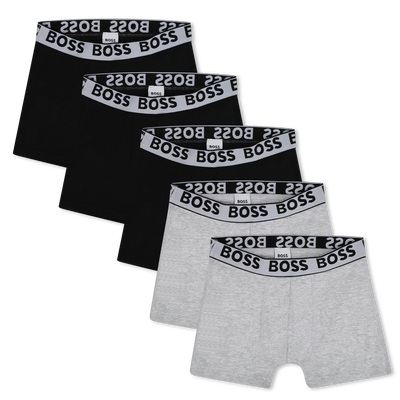 Set of 5 cotton boxer shorts BOSS BOY