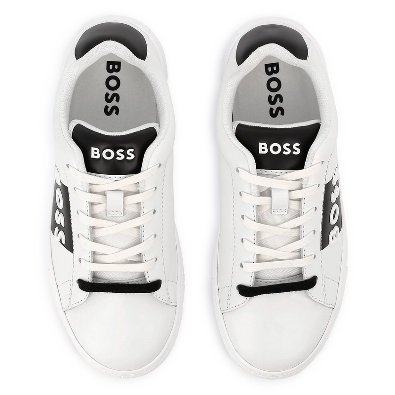 Lace-up leather trainers
