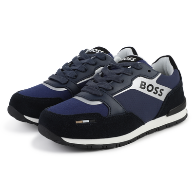 Lace-up trainers with leather BOSS BOY