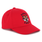 Embroidered cotton cap, BRIGHT RED, hi-res