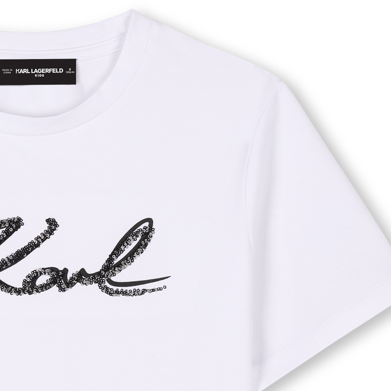 T-shirt with sequins KARL LAGERFELD KIDS 
                        GIRL