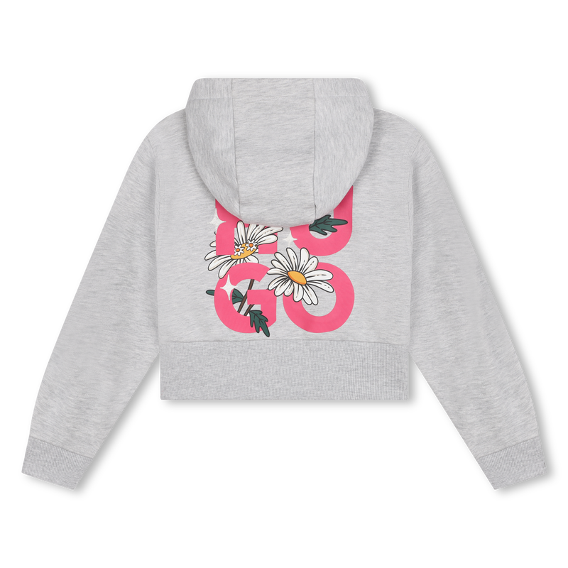 Zip-up sweatshirt with flowers HUGO 
                        GIRL