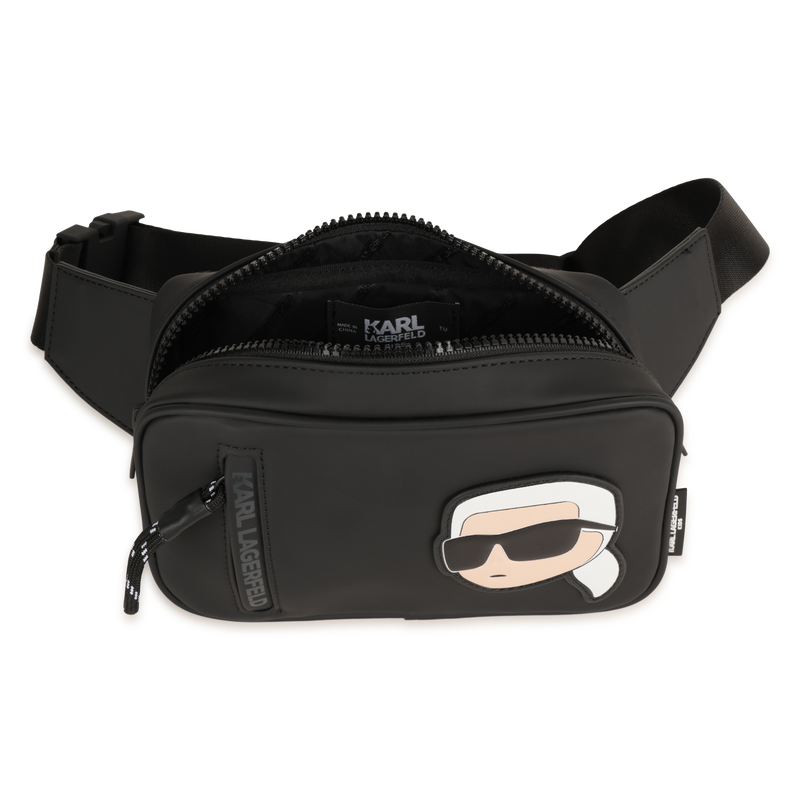Fanny pack in rubber-effect coated textile KARL LAGERFELD KIDS 
                        BOY