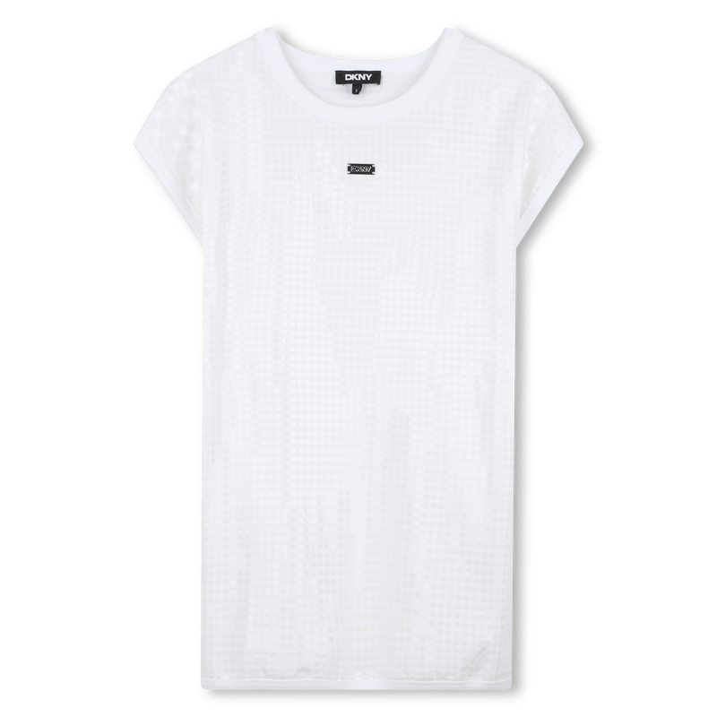 Cotton dress with sequins DKNY 
                        GIRL