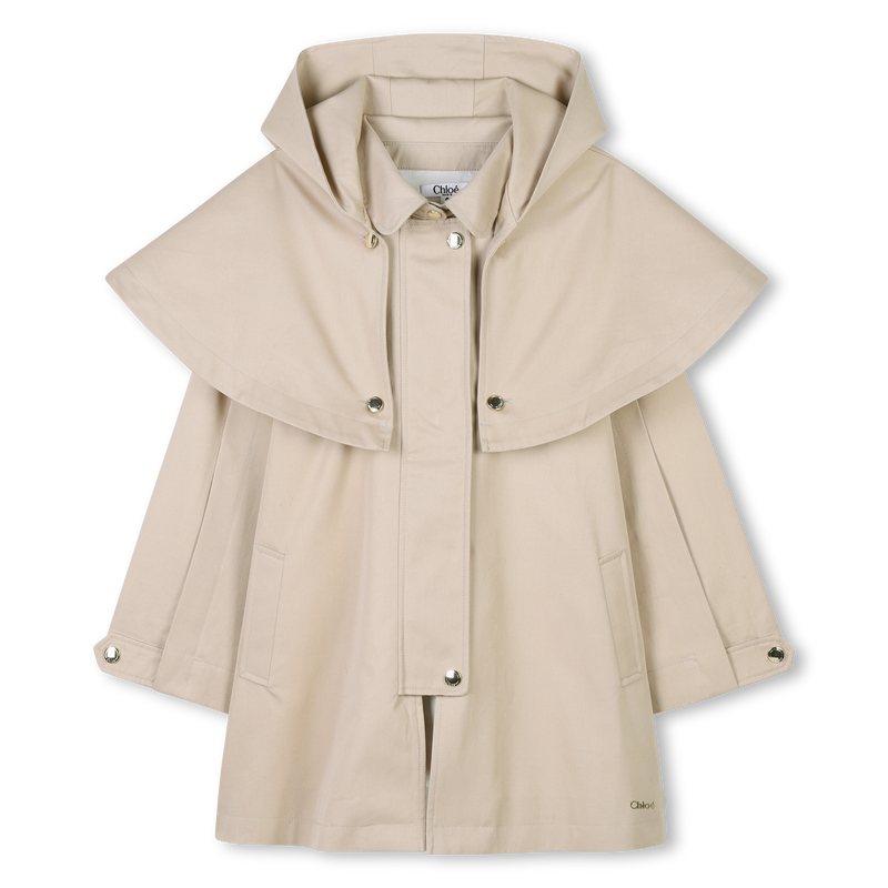 Hooded gabardine trench coat CHLOE 
                        GIRL