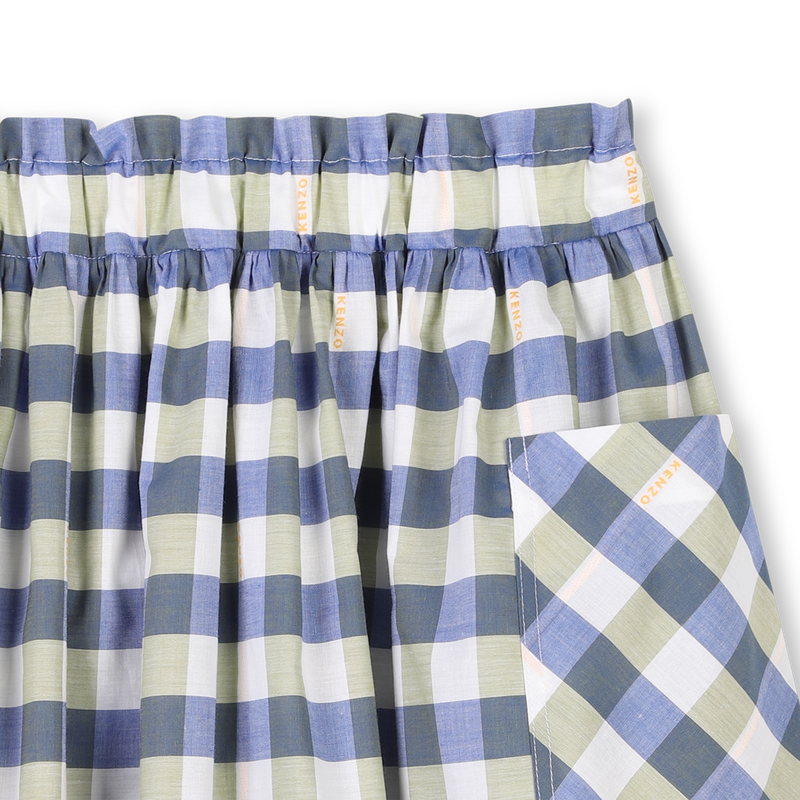 Chequered cotton skirt KENZO KIDS 
                        GIRL