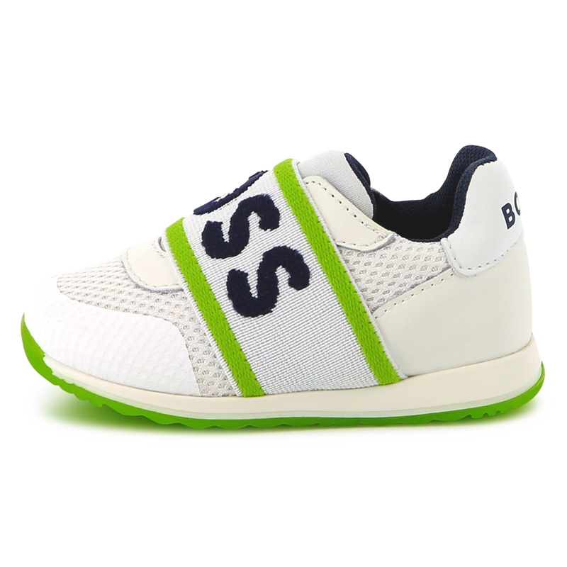 Leather and mesh trainers BOSS 
                        BOY