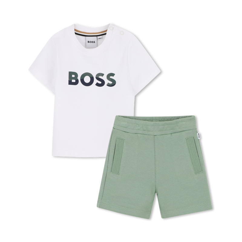 T-SHIRT AND BERMUDA SHORTS SET BOSS 
                        BOY