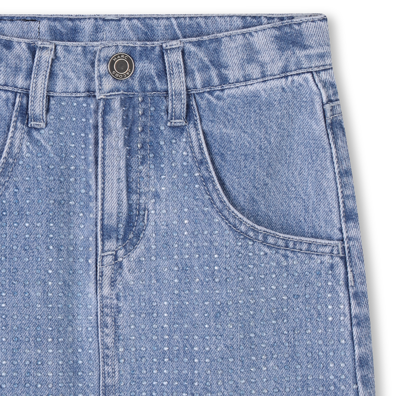 Denim skirt with diamant&eacute;s MARC JACOBS 
                        GIRL