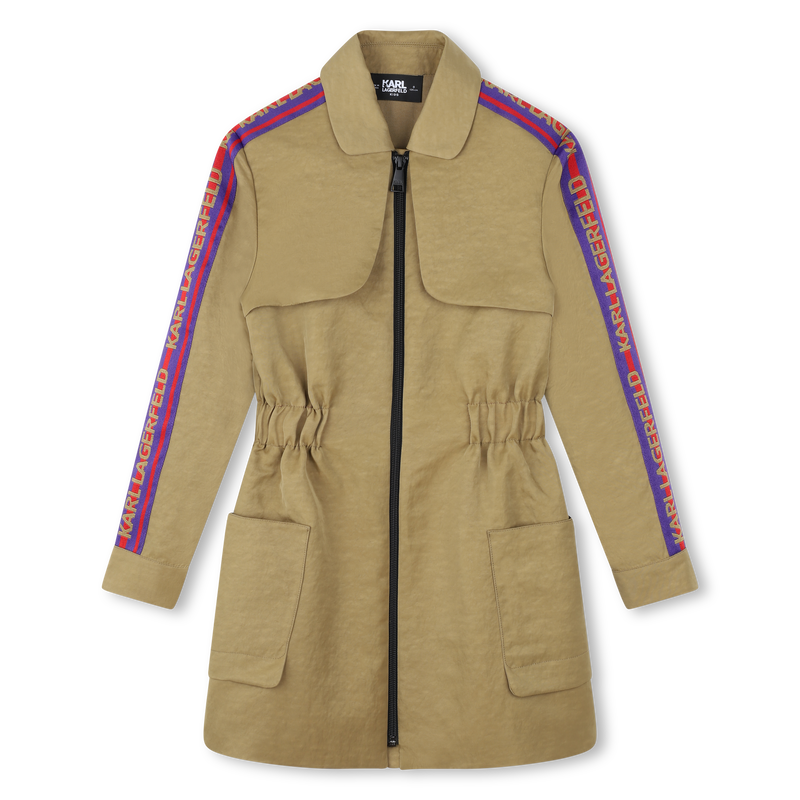 Zip-up dress with striped trim KARL LAGERFELD KIDS 
                        GIRL