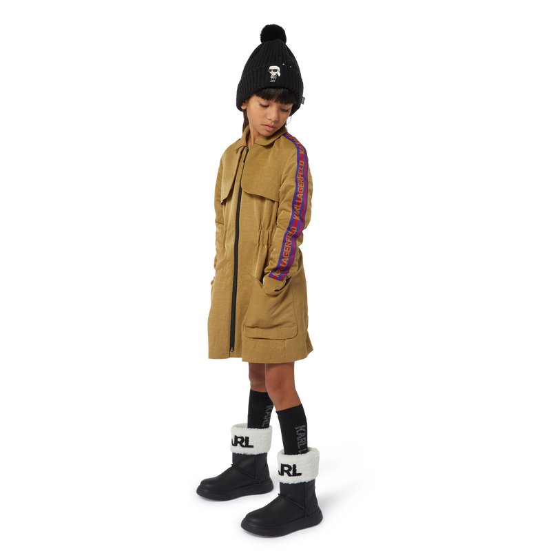 Zip-up dress with striped trim KARL LAGERFELD KIDS 
                        GIRL