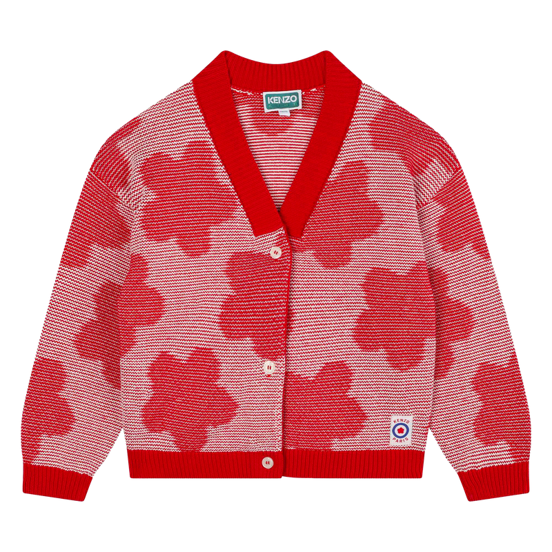 Buttoned flower cardigan KENZO KIDS 
                        GIRL