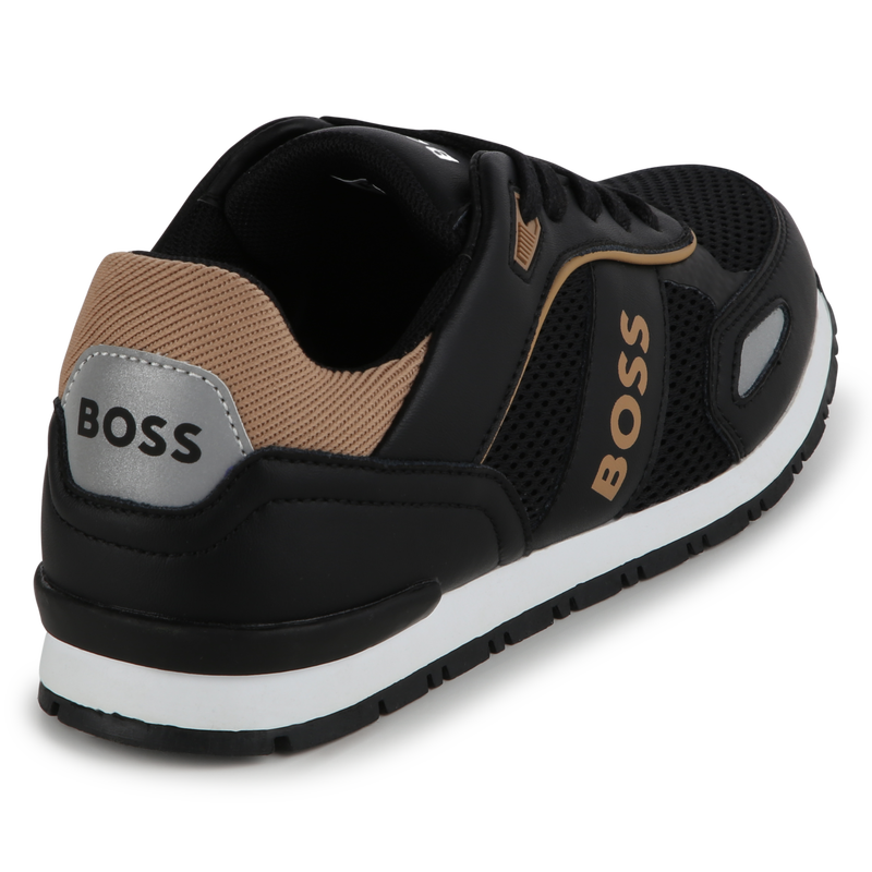 Lace-up leather trainers