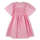 Embroidered cotton satin dress KENZO KIDS 
                    GIRL