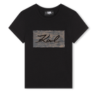 Reversible sequinned T-shirt KARL LAGERFELD KIDS 
                    GIRL