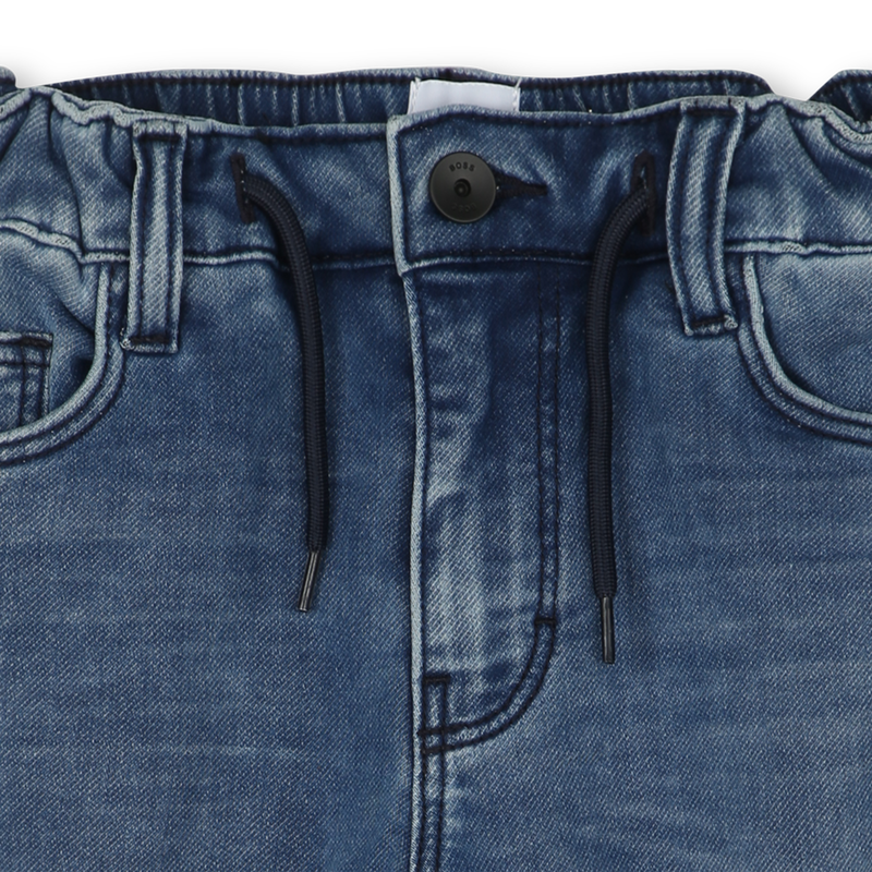 Faded denim shorts