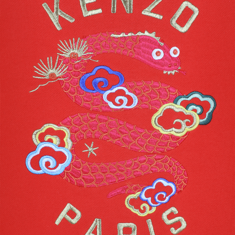 Straight-cut embroidered dress KENZO KIDS 
                        GIRL