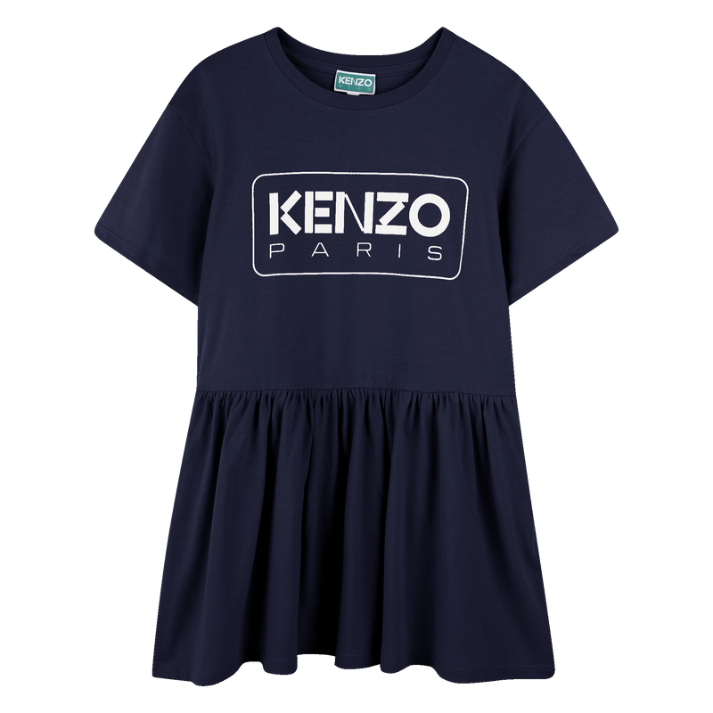 Logo print dress with ruffle KENZO KIDS 
                        GIRL