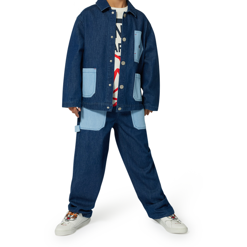 Embroidered jeans with pockets KENZO KIDS 
                        BOY