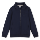 Synthetic fabric cardigan, NAVY, hi-res