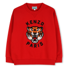 Unbrushed fleece sweatshirt, DARK RED, hi-res