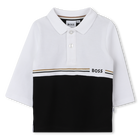 Long-sleeved polo shirt, BLACK, hi-res