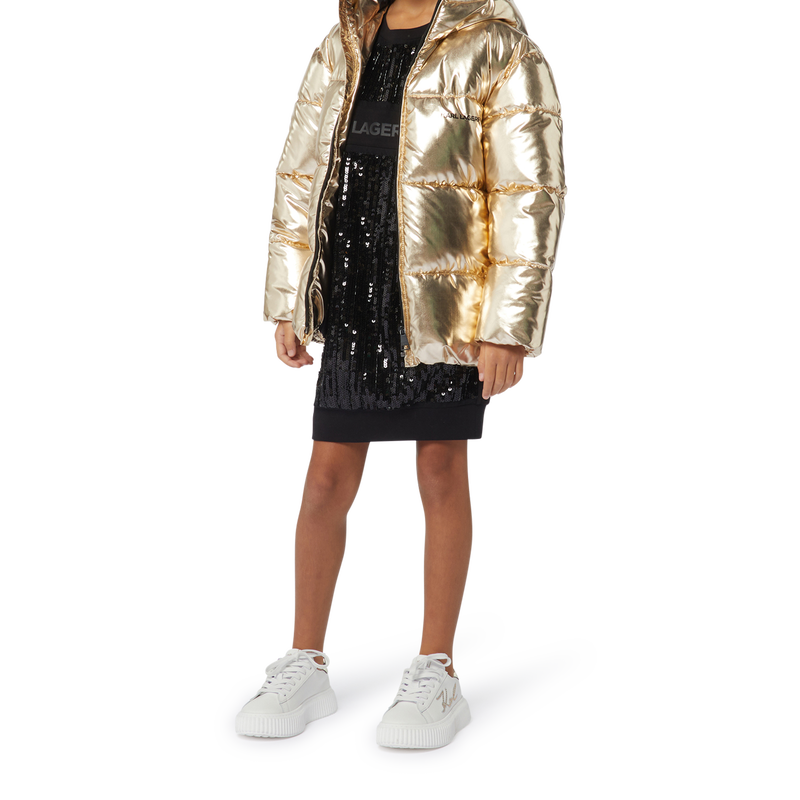 Hooded water-repellent parka KARL LAGERFELD KIDS 
                        GIRL
