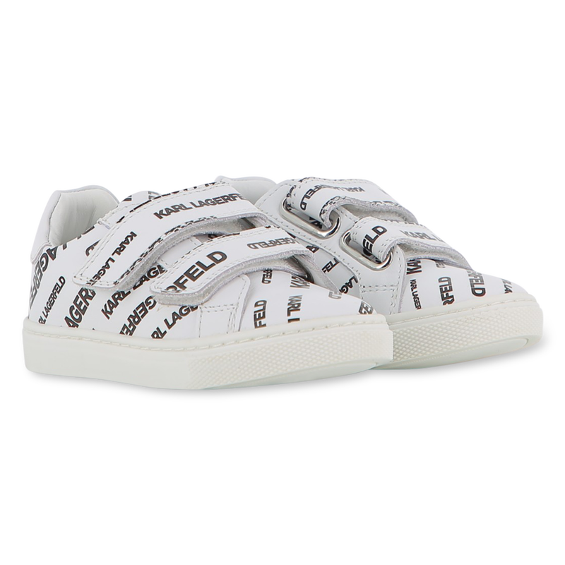 Leather hook-and-loop trainers KARL LAGERFELD KIDS 
                        UNISEX