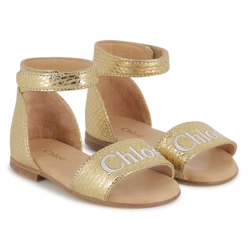 Leather sandals with straps CHLOE 
                        GIRL