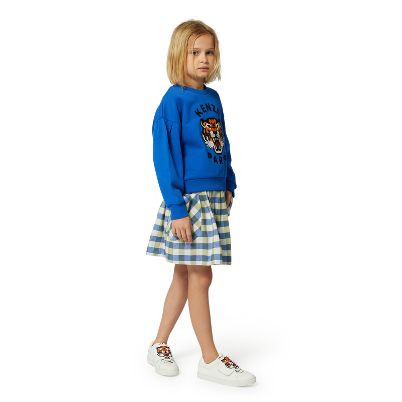 Chequered cotton skirt KENZO KIDS 
                        GIRL