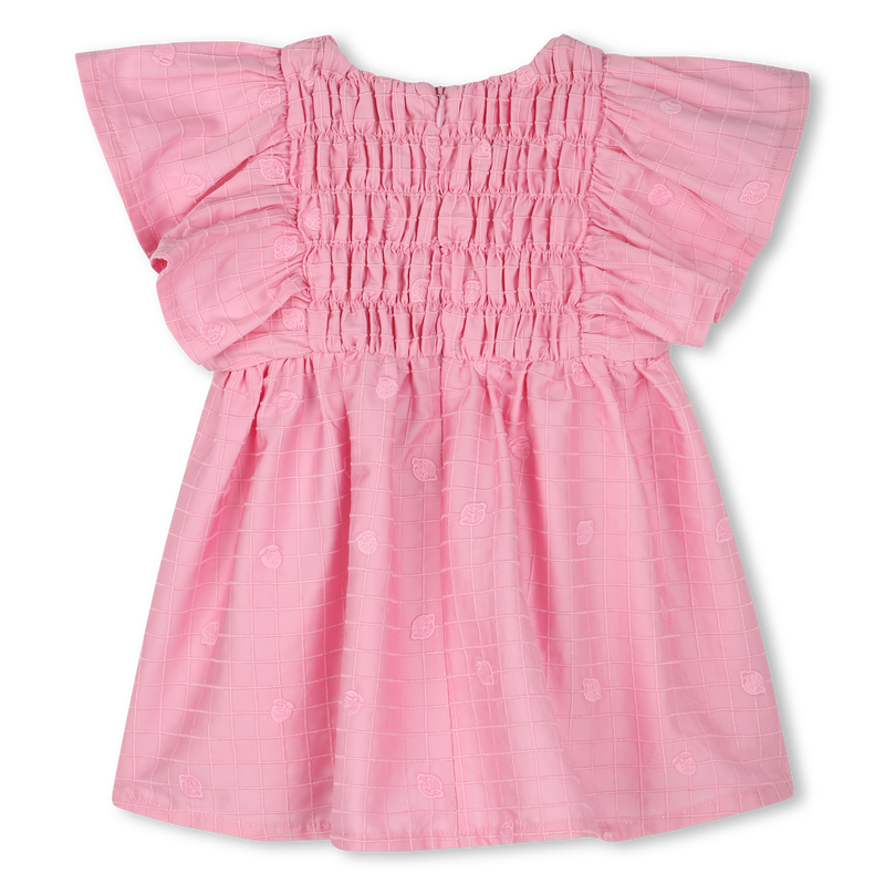 Cotton satin embroidered dress KENZO KIDS 
                        GIRL