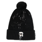 Knitted hat with pompom KARL LAGERFELD KIDS 
                    GIRL
