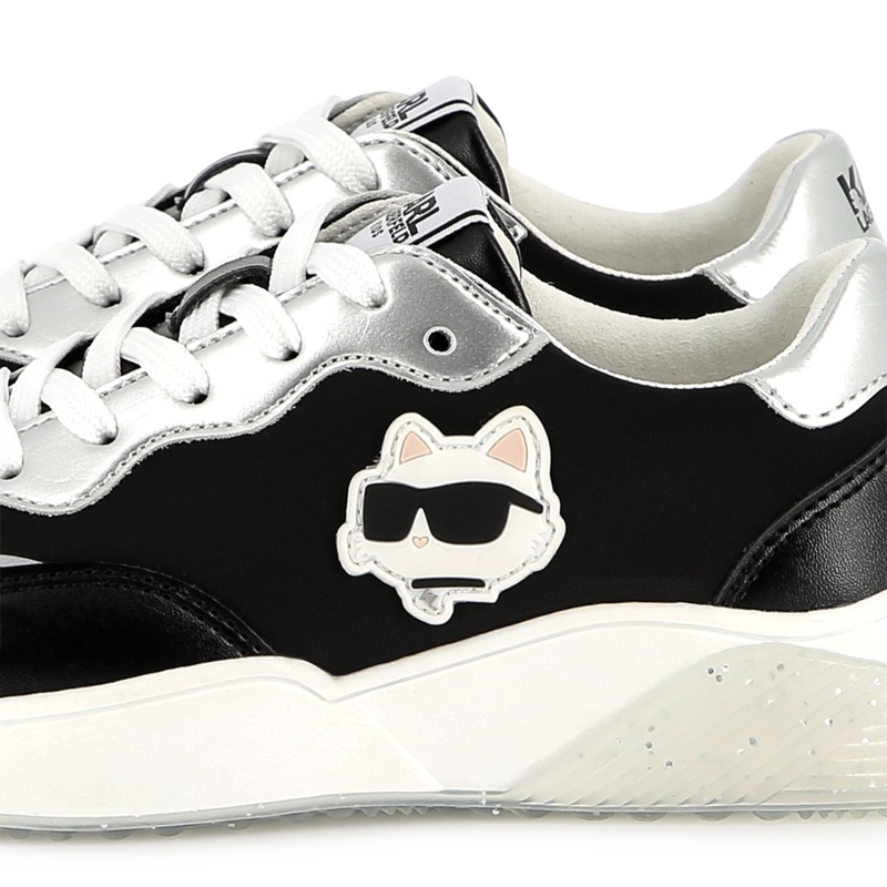Lace-up trainers with badge KARL LAGERFELD KIDS 
                        GIRL
