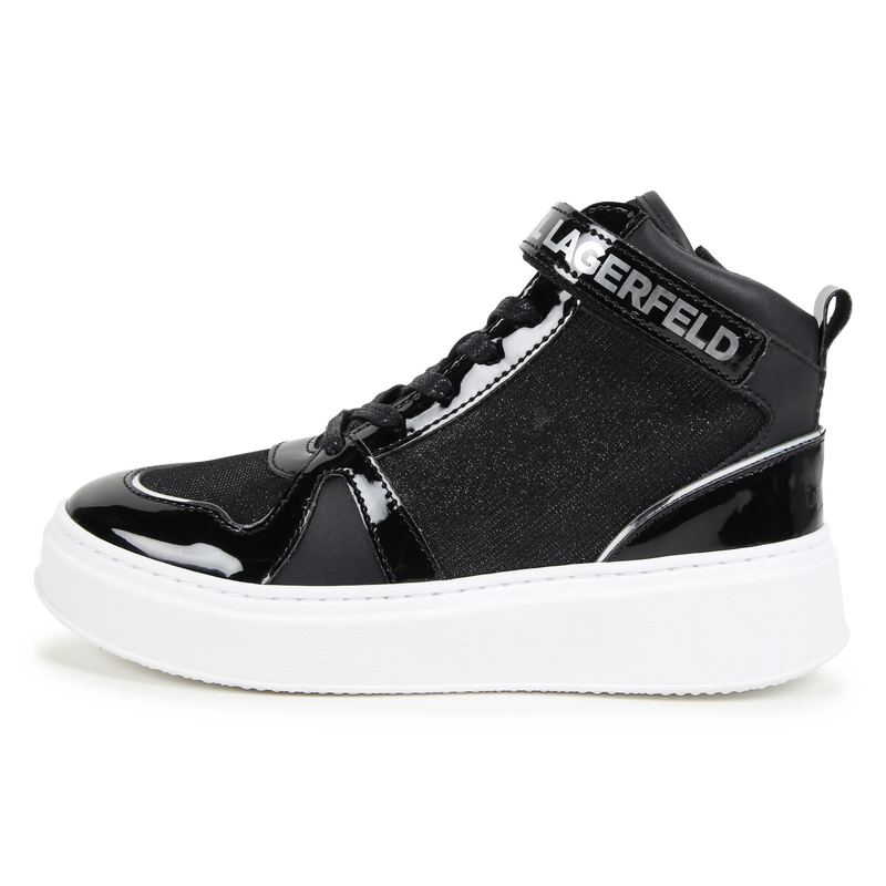 Leather high-top trainers KARL LAGERFELD KIDS 
                        GIRL